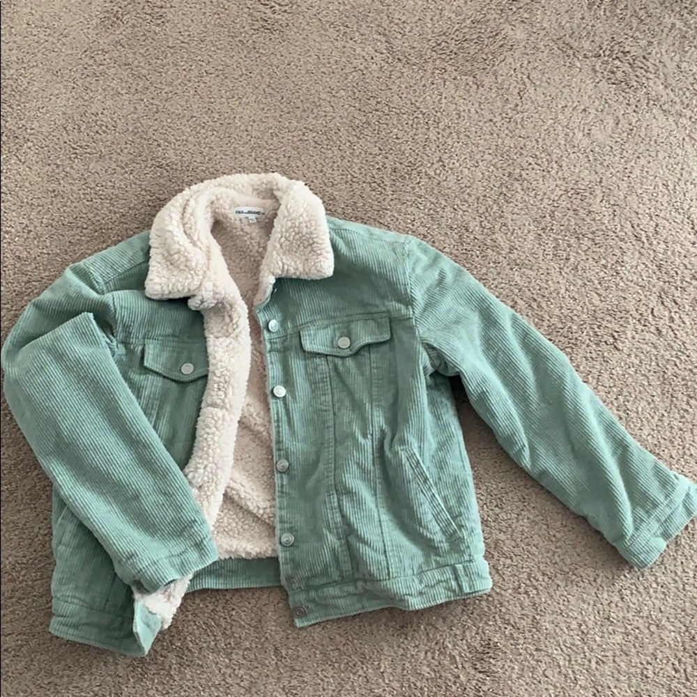 Corduroy teal jacket